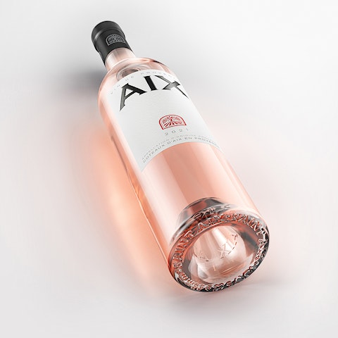 AIX Rosé Wine bottle 3 D Closeup 1